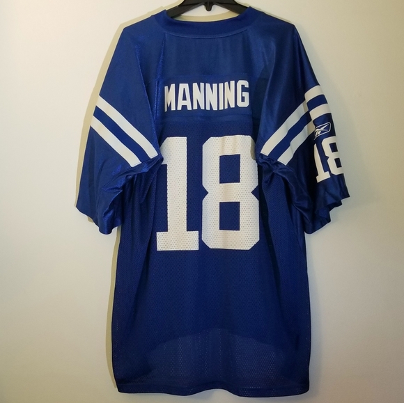 Vintage Men's NFL EQUIPMENT COLTS #18 Peyton Manning 2XL Blue Jersey - Picture 4 of 6